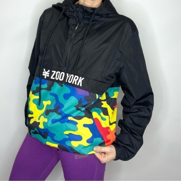 ZOO York Quarter Zip Rainbow Camo Lightweight Jacket S - Picture 2 of 12